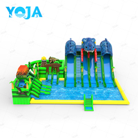 NOUVEAU Toboggan Gonflable Intérieur/Extérieur pour Enfants, Piscine à Toboggan Sec et Aquatique, Dinosaures, Château Gonflable Commercial en PVC