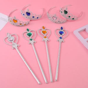 Cô gái công chúa vương miện Magic <span class=keywords><strong>Wand</strong></span> phụ kiện Rhinestone Headband tóc ban nhạc cosplay bên trang trí quà tặng đồ chơi lấy cảm hứng Elsa - Product Image 4