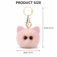 Porte-clés Monstre Mignon en Fausse Fourrure Moelleuse, Pendentif Pompon Doux en Peluche, Breloque de Sac, Accessoire de Clé, Cadeau pour Femme 13cm RR09