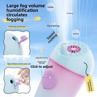 Ventilateur portable design tasse à thé au lait avec fonction pulvérisation, mini-ventilateur rechargeable haute vitesse pour l'été, idéal pour l'extérieur et le bureau
