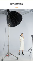 JingYing Studio Fotografía Softbox Reflector Paraguas Brazo de pluma de acero inoxidable Martillo Trípode de soporte de luz ajustable de alta resistencia