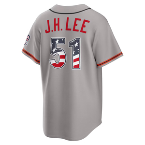 Maglie da Baseball Personalizzate 2026 San <span class=keywords><strong>Francisco</strong></span> USA 250 Quarto di Luglio, Uniformi Ricamate e Cucite # 51 J.H. Lee - Product Image 2