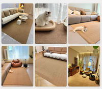 Red Round Living Room Area Rugs Suitable for Sofas Bedrooms Stain Resistant Non-Slip Floor Carpet