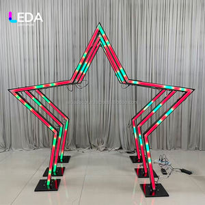 Fondo de túnel de estrella pentagonal de Metal luminoso RGB personalizado LEDA para decoración de eventos de fiesta - Product Image 2