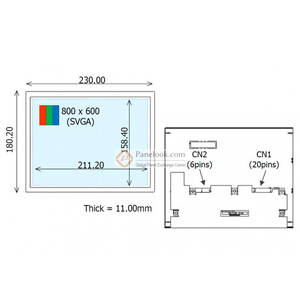 COM104T9M12ESS Ortustech Pantalla LCD TFT de 10,4 pulgadas 800x600 Panel LCD de temperatura amplia de alto brillo - Product Image 1