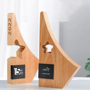Trofeo de cristal hecho a medida creativo, trofeo de madera Reunión Anual equipo de gama alta marca autorizada ventas personalizadas campeón medalla/ - Product Image 6