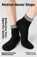 Chaussettes de course réfléchissantes avec logo personnalisé, chaussettes de sécurité pour la marche nocturne et le cyclisme, chaussettes de sport antidérapantes en nylon