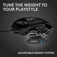 Souris de jeu filaire Logitech G502 Hero Haute performance 25600 DPI RGB Poids réglables 11 boutons programmables Mémoire intégrée