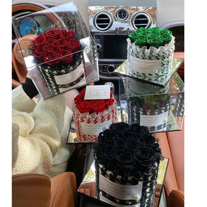 Rosa eterna Día de la madre Rosa preservada caja de regalo acrílica caja eternal preservar rosas flores - Product Image 5