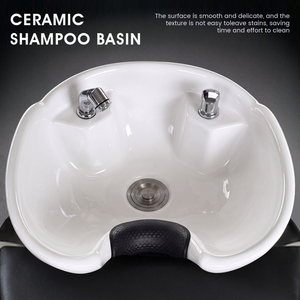 Vente en gros usine : Poste de lavage de salon ergonomique multifonction moderne en cuir PU avec bac en céramique - Product Image 3