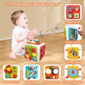 Cubo di Attività Sensoriale Educativo 7-in-1 per Bambini, Giocattolo Montessori per Bambini da 1 a <span class=keywords><strong>3</strong></span> <span class=keywords><strong>Anni</strong></span> - Product Image 2