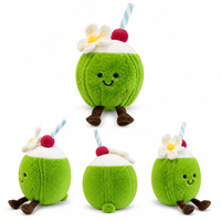 Vente en gros, Meilleures ventes : Jouets en peluche mignons et moelleux en forme de fleur, cerise et boisson au coco, 8 pouces, pour les prix des jeux de grue à pinces