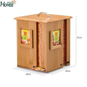 Tè Casella di Visualizzazione di Bambù Dell'organizzatore di Immagazzinaggio, 4 Vano di Legno Supporto bustina di Tè - Product Image 6