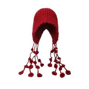 Gorro de lana de estilo étnico con borlas a la moda, puntera gruesa y correa de protección para las orejas - Product Image 1
