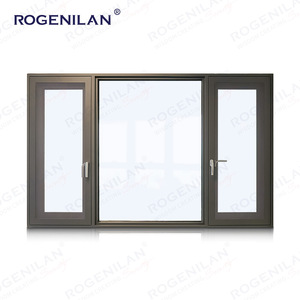 Rogenilan Aluminium Stratifié Verre Fenêtre battante Villa Extérieur Casement Bay Windows Avec Image Fixe Fenêtre - Product Image 4