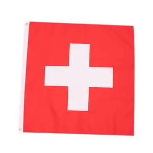 Wholesale Civil White Flag Swiss Cross Flag Swiss Flag Size Can Be Customized Factory Direct Sales