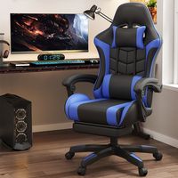 Chaise de jeu PC ergonomique en gros, chaise de jeu confortable en cuir style course avec repose-pieds