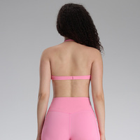 Top Deportivo Corto de Yoga para Mujer con Cuello en V y Diseño Cruzado en la Parte Delantera, Elástico en Cuatro Direcciones, Sujetador Deportivo Sexy para Gimnasio y Fitness