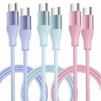 Kabel Pengisian Daya 100W C ke C PD Fast Turbo 100W Kabel Data Mikro Nylon Braid 100W USB Type-c ke Type-c