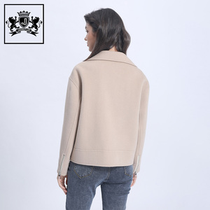 Giacca in cashmere con collo in <span class=keywords><strong>pelliccia</strong></span> di volpe da donna casual <span class=keywords><strong>corta</strong></span> in lana invernale da donna con <span class=keywords><strong>pelliccia</strong></span> - Product Image 3