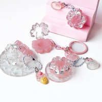 Maquillage de haute qualité étanche à la sueur cosmétiques rose avec porte-clés Mini fleur Blush baume à lèvres