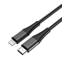 Kabel bersertifikat MFi C94 pengisian daya Cepat kepang nilon terlaris untuk iPhone PD 27W 36W TYPE-C
