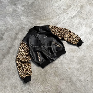 Veste de moto en cuir sur mesure du fabricant, motif léopard, coupe carrée courte, en cuir PU lourd de haute qualité - Product Image 1