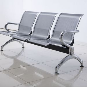 Sillas de Espera Wolverhampton de 3 Plazas, Banco de Acero Electrochapado para Hospital, Aeropuerto o Estación, con Reposabrazos - Product Image 1