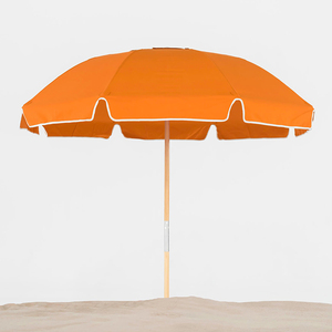 7.5ft Diâmetro <span class=keywords><strong>Canopy</strong></span> Outdoor Proteção UV Quadro de aço inoxidável Sólido Pólo De Madeira Comercial Retro Sun Parasols Praia Guarda-chuva - Product Image 3