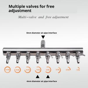 Accesorios de bomba de aire Jeneca válvula reguladora de volumen de aire, distribuidor de acero inoxidable de 2/6/8/<span class=keywords><strong>10</strong></span> cabezales de 4mm-8mm, para acuarios - Product Image 3