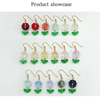 Bijoux Bowei : Boucles d'oreilles fantaisie d'été irisées faites à la main, style crochet en cuivre et résine, 66 mm de long