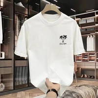 T-shirt Homme Sport d'Été Nouvelle Tendance Ample en Coton Manches Courtes Imprimé Décontracté Col Rond Design Simple