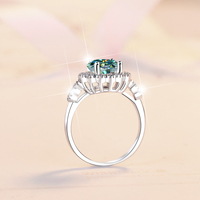 Bijoux romantiques, certificat GRA, 2 carats, VVs1, moissanite, argent sterling S925, bague de fiançailles florale en moissanite pour femmes
