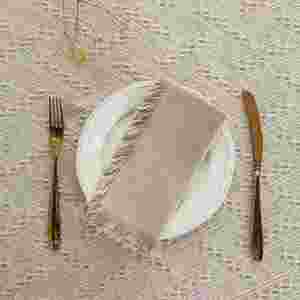 Serviettes de table élégantes en coton lavable à franges pour la décoration de table de mariage, taille et couleur personnalisées, nappe carrée - Product Image 4