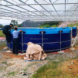 Aquaculture extérieure hors sol Aquaculture <span class=keywords><strong>Bassin</strong></span> de pisciculture préformé Toile galvanisée <span class=keywords><strong>Bassin</strong></span> de crevettes pour l'élevage de poissons - Product Image 2