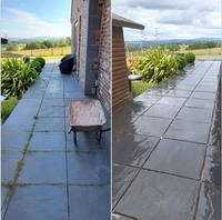 Dalles de pavage en ardoise de pierre naturelle noire, dalles de sol en ardoise, pavage en ardoise pour patio