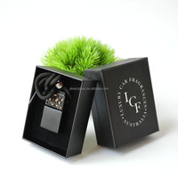 Diffuseur d'air de voiture en verre suspendu miniature classique de luxe vide personnalisé, flacon de parfum à huile essentielle en verre avec boîte cadeau d'emballage