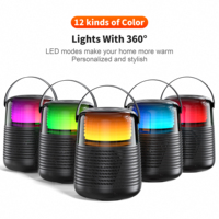 QERE HF55 Mini haut-parleur sans fil Portable caisson de basses extérieur avec haut-parleur de basse en métal coloré clignotant Led