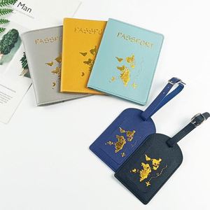 Custom LOGO RFID Blocking <b>Passport</b> Holder Travel <b>Wallet</b> PU Leather Boarding <b>Passport</b> Bag&luggage Tag Set - Product Image 2
