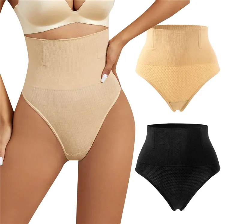 High Waisted Thong Shapewear Slimming Underwear Tummy Control Thong Seamless Body Shapers For Women