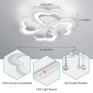 Modern LED <b>Ceiling</b> <b>Light</b> Four Headed Flower <b>Ceiling</b> <b>Light</b> Fixture with Crystal <b>Remote</b> <b>Control</b> Indoor Household <b>Light</b> Decoration - Product Image 3