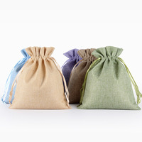 Sac à poussière en lin coloré personnalisé en gros, sac cadeau, emballage, sac de rangement pour bijoux