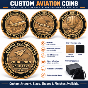 Pièces de monnaie commémoratives personnalisées pour musées d'aviation, souvenirs en relief d'avions, de planeurs et de montgolfières, cadeaux OEM ODM - Product Image 4