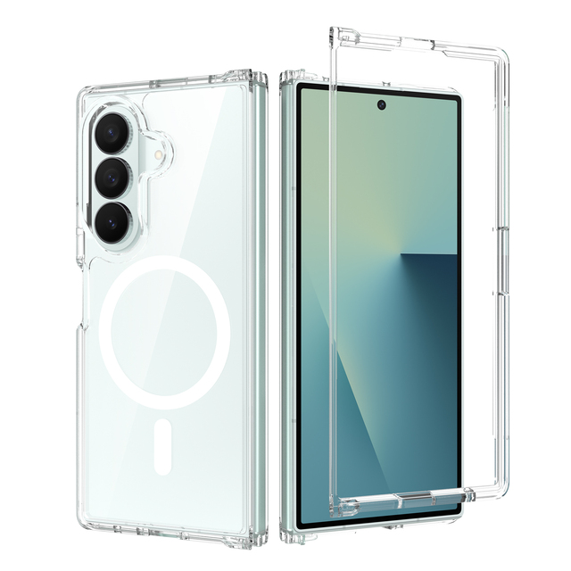 Slim Clear Magnetic Phone Case for Samsung Galaxy Z Fold 8 Ultra 7 Anti-Scratch Shockproof TPU+PC Protective Mobile Phone Cover