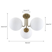 Lustre moderne en verre avec globe, luminaire de plafond en fer forgé pour chambre à coucher, salle à manger, espace de vie