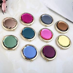 Double Shinny Portable Round Folded Cosmetic <b>Crystal</b> <b>Mirrors</b> Pocket <b>Mirror</b> Making up for Personalized Gift - Product Image 1