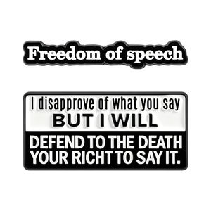 Broches Esmaltados 3D con <span class=keywords><strong>la</strong></span> Leyenda '<span class=keywords><strong>Libertad</strong></span> de Expresión', 'Desconforme con lo que Dices, pero te Defenderé hasta <span class=keywords><strong>la</strong></span> Muerte', 'Dilo', Insignia - Product Image 1