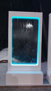 Fontaine carrée blanche Décoration intérieure Maison Lumières LED Décoration extérieure <span class=keywords><strong>Jardin</strong></span> Cour Panneau de cascade transparent - Product Image 5