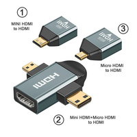 2 en 1 pour adaptateur HD femelle vers mini mâle/micro mâle Connecteur convertisseur pour tablette PC pour adaptateur HDTV