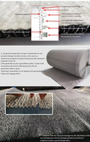 Matériaux de protection en tissu blanc sur mesure, géotextile, filet géonetto, couche filtrante unie, tapis de drainage en forme de W, rouleau laminé